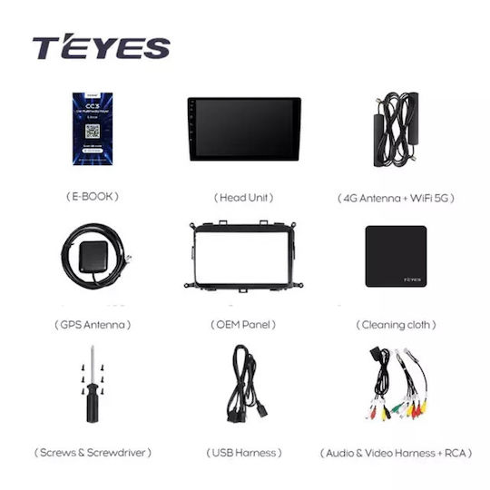 Teyes Cc3 2k Auto-Navigation Kia Carens 3 2013-2019 4+64GB 9,5" QLED Octa-Core 2GHz Android 4G Bluetooth 5.1 DSP