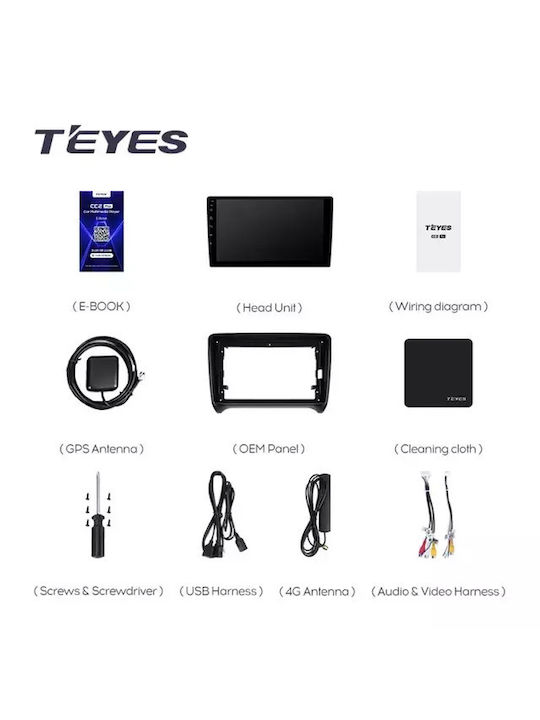 Teyes Cc3 2k Sistem de Navigație Auto Audi Tt 8j 2006-2014 4+64gb 9.5" Qled Octa-core 2ghz Android 4g Bluetooth 5.1 Dsp