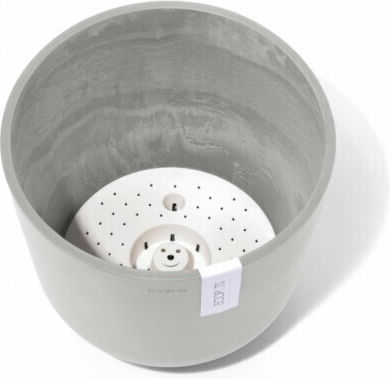 Ecopots Oslo Pot Plastic White Grey 25x25x21.8cm.