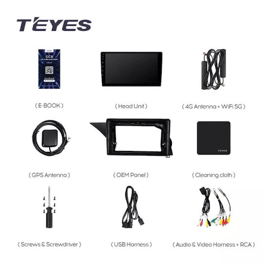 Teyes Auto-Audiosystem für Mercedes-Benz GLK Skoda Schnell Dodge Reise 2012-2015 (Bluetooth/USB/WiFi/GPS/Apple-Carplay/Android-Auto) mit Touchscreen 9"
