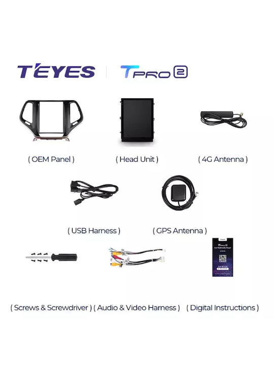 Teyes Sistem Audio Auto pentru Skoda Rapid Jeep Cherokee Dodge Călătorie 2013-2018 (Bluetooth/USB/WiFi/GPS/Apple-Carplay/Android-Auto) cu Ecran Tactil 9.7"