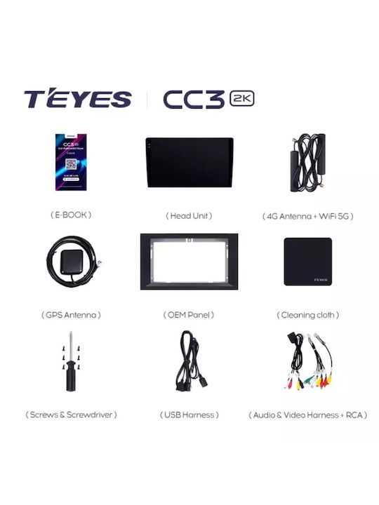 Teyes Car Audio System 2DIN (Bluetooth/USB/WiFi/GPS/Apple-Carplay/Android-Auto) with Touch Screen 9"