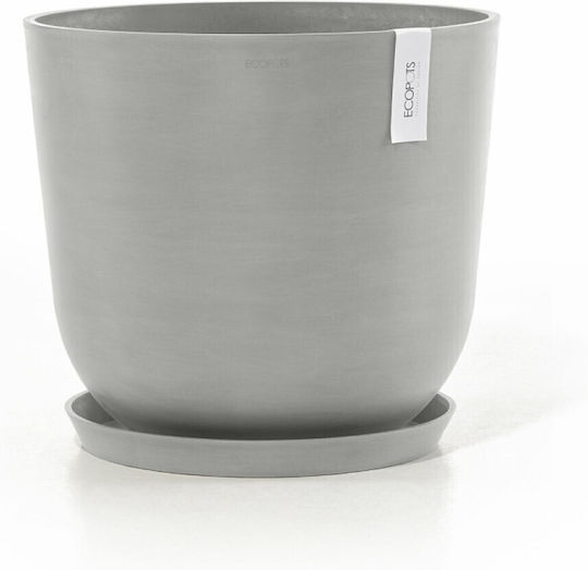 Ecopots Oslo Γλάστρα Πλαστική White Grey 45x45x39.2εκ.