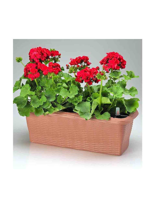 Bama Self-watering Planter Box Plastic Light Terracotta 40x20x17.5cm.