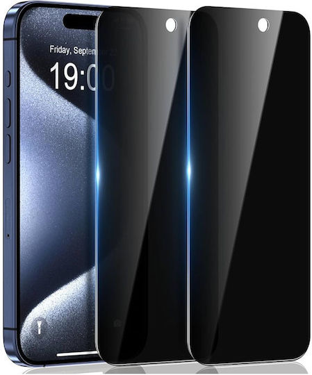 Full Glue Privacy Full Face Tempered Glass Μαύρο (iPhone 16)
