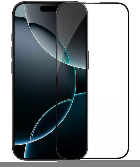 Powertech 5D Vollkleber Gehärtetes Glas Schwarz (iPhone 16)