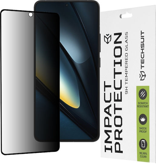 Techsuit Full Glue Privacy Full Face Tempered Glass Μαύρο (Poco F6 Pro)
