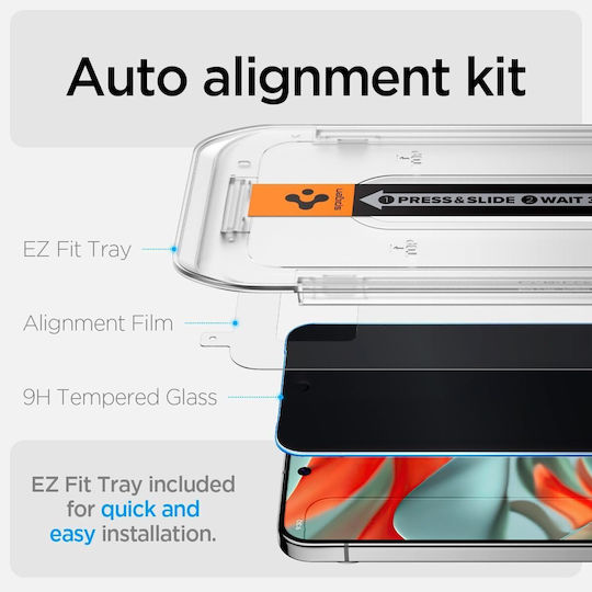 Spigen GLAS.tR EZ Fit Privacy Tempered Glass 2τμχ (Google Pixel 9 Pro XL / Pixel 10 Pro XL) AGL09313