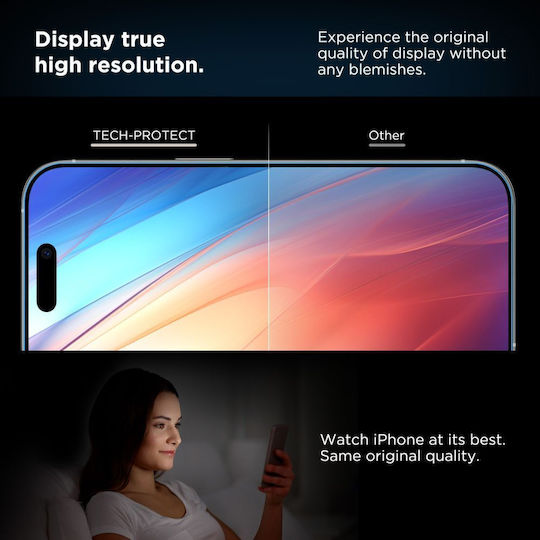 Tech-Protect Quick Set+ Full Glue Tempered Glass 2τμχ (iPhone 15/16)