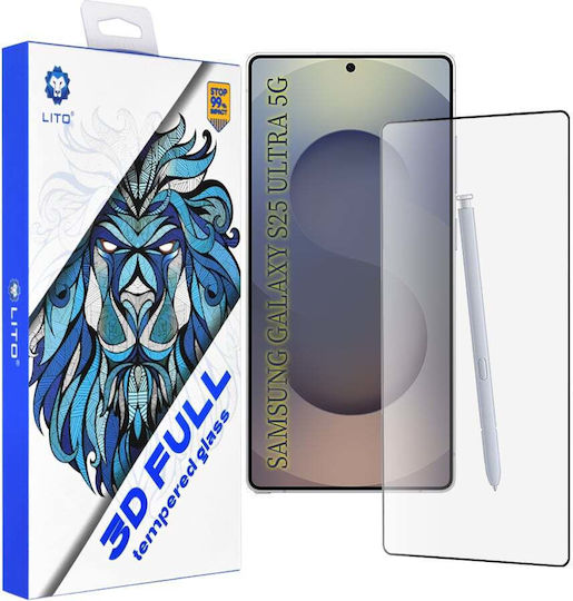 Lito 3D 0.26mm Full Face Tempered Glass Μαύρο (Galaxy S25 Ultra)