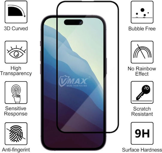 Vmax 9D Gehärtetes Glas (Redmi Note 13 4G)