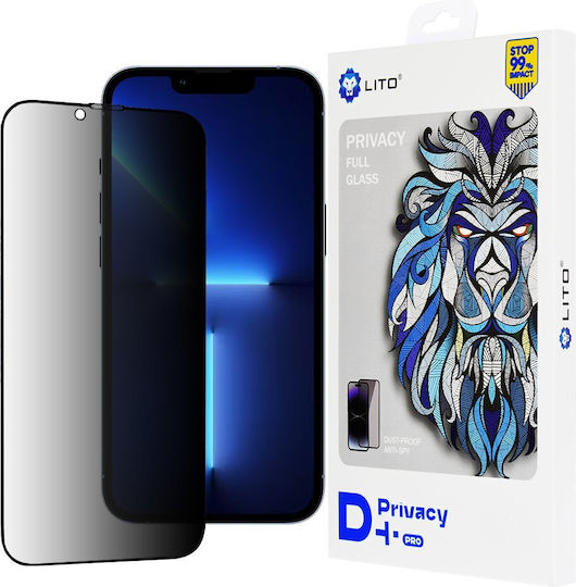 Lito Privacy Tempered Glass Μαύρο (iPhone 13 Pro Max)