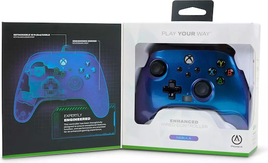PowerA Enhanced Nebula V2 Cu fir Gamepad pentru PC / Xbox One / Xbox Series Albastru
