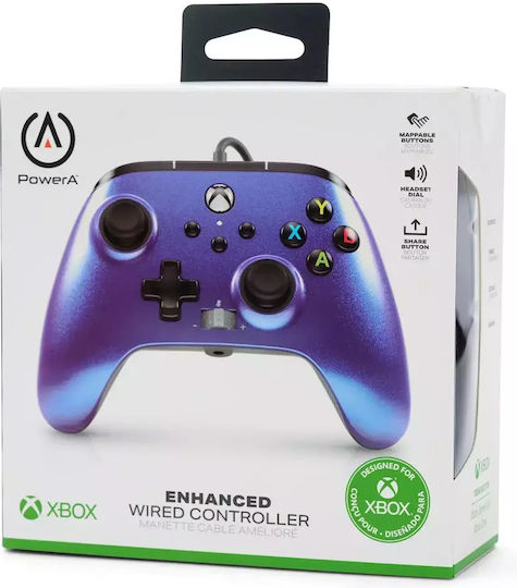 PowerA Enhanced Nebula V2 Cu fir Gamepad pentru PC / Xbox One / Xbox Series Albastru