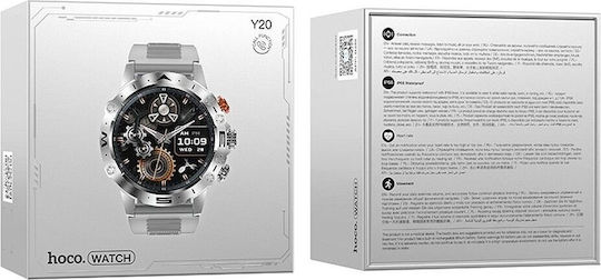 Hoco Y20 Smartwatch with Heart Rate Monitor (Silver)