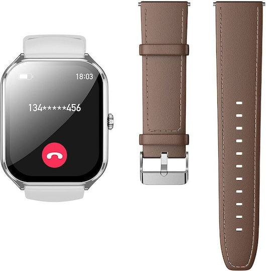 Hoco Y28 Smartwatch με Παλμογράφο (Ασημί)