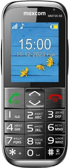 MaxCom MM 720 SE Single SIM Mobile with Buttons (English Menu) Black