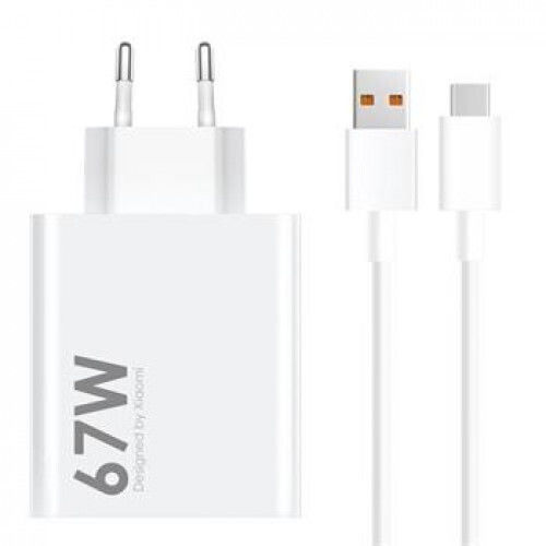 Xiaomi с USB-A порт и кабел USB-C 67W Бял (MDY-14-EW Bulk)