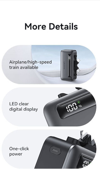 Usams CD233 Power Bank 4500mAh 20W Power Delivery Grau