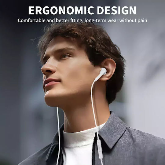 Tech-Protect Ultraboost Earbuds Handsfree Headphones with Connector 3.5mm White
