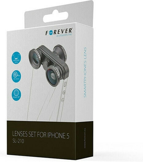Forever SL-210 4in1 Set for iPhone 5 Phone Camera Lenses Fisheye Macro Wide Angle
