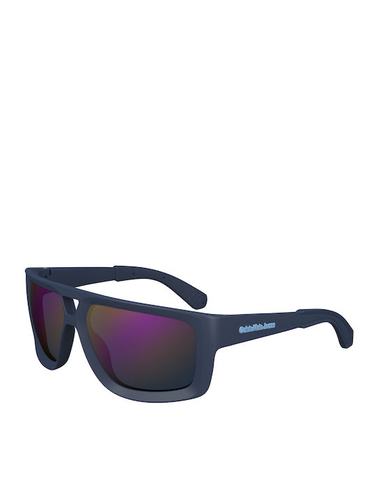 Calvin Klein Men's Sunglasses with Blue Plastic Frame and Blue Lens CKJ24605S 460