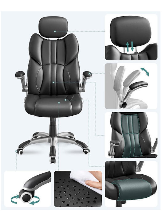 Executive Reclining Office Chair with Fixed Arms Black Songmics
