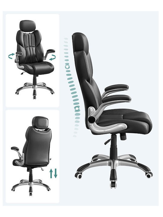Executive Reclining Office Chair with Fixed Arms Black Songmics