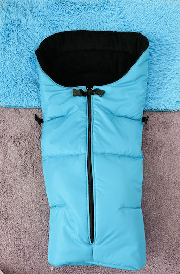Universal Kinderwagen Fußsack Wasserdicht Hellblau mit Fleece Futter