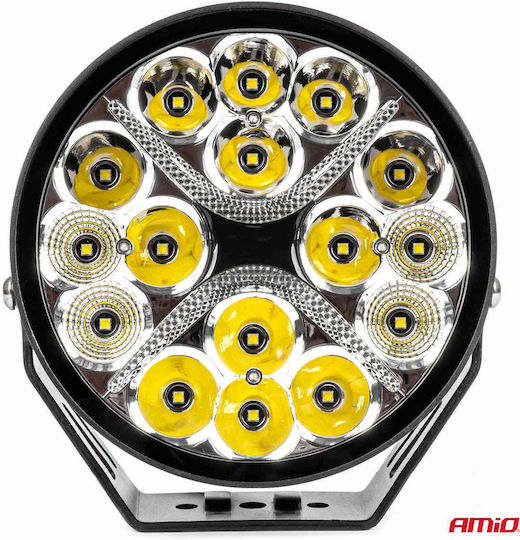 AMiO Roundς Waterproof Headlights Car LED Universal 12 / 24V 80W with White Lighting 1pcs