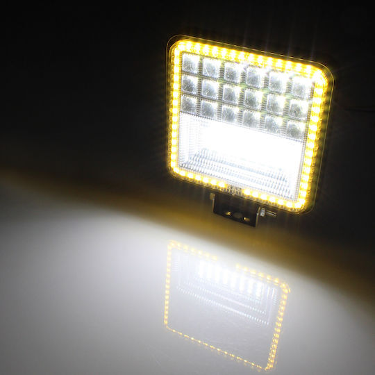 Squareς Waterproof Headlights Car LED 12 / 24V 126W 10.5cm with White Lighting 1pcs