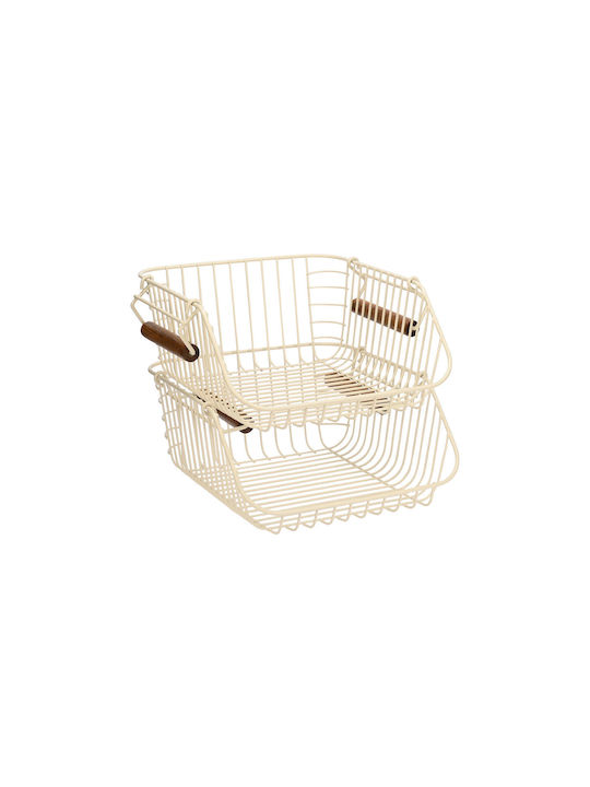 Estia Tabletop Allure Metal Rack 26.5x29.5x16cm Beige