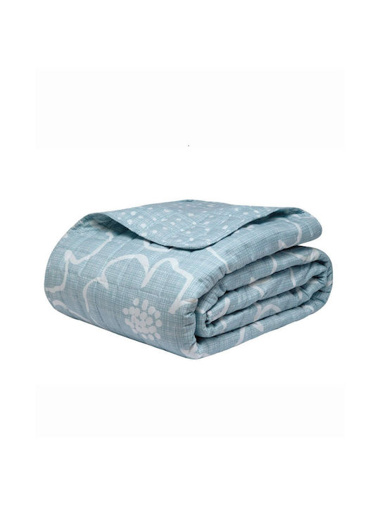 Kentia Gerani Set Coverlet King Size from Polyester 33 Ciel 260x240cm
