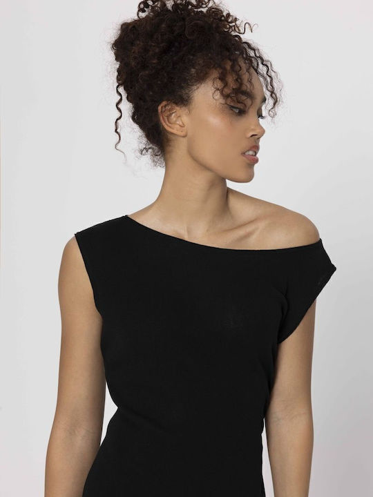 Kynthia Maxi Dress Knitted Black
