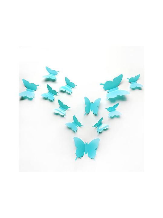 3D Schmetterling Wandsticker Türkis Set 12 Stück