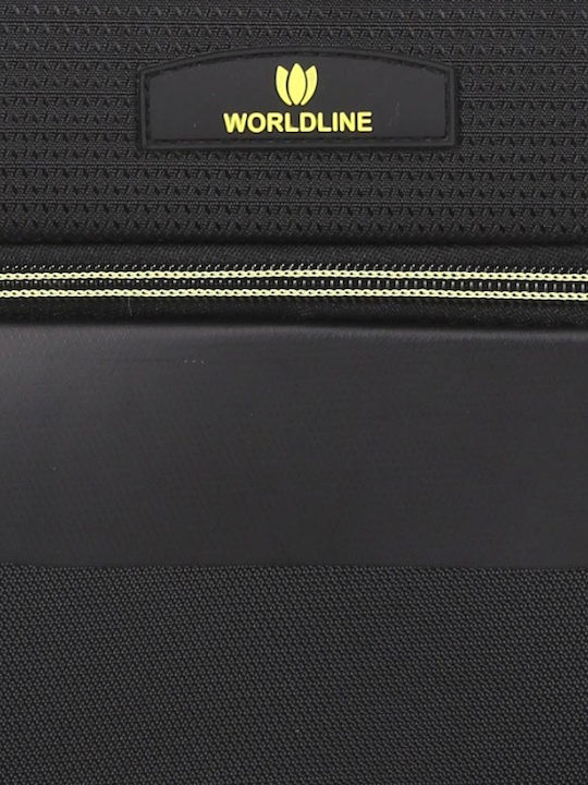 WORLDLINE Среден Куфар Черно с 4 колела Височина 67см.