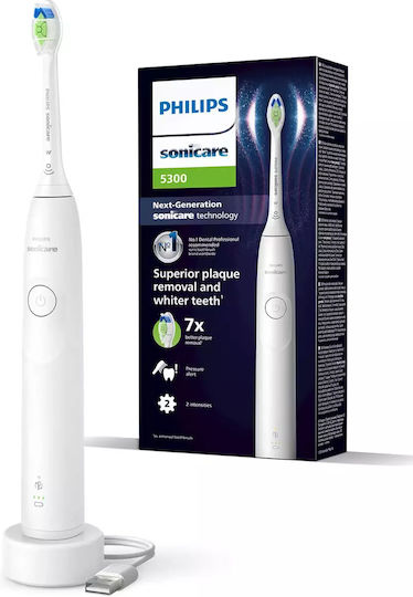 Philips Sonicare DiamondClean 5300 Ηλεκτρική Οδοντόβουρτσα με Αισθητήρα Πίεσης Λευκή
