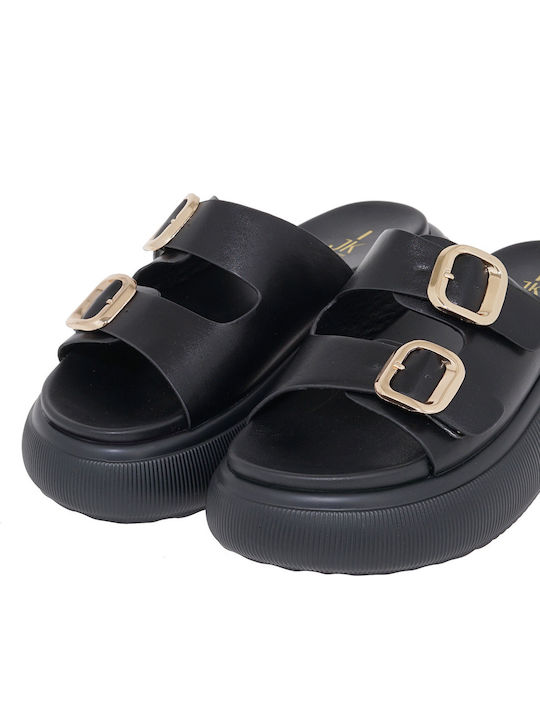Women's Flat Sandals Flatforms in Black Color