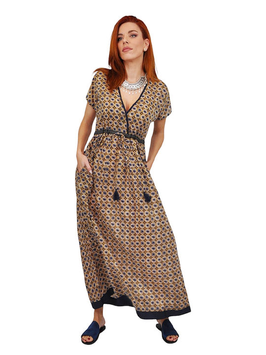 Sommer Midi Damenkleid Beige