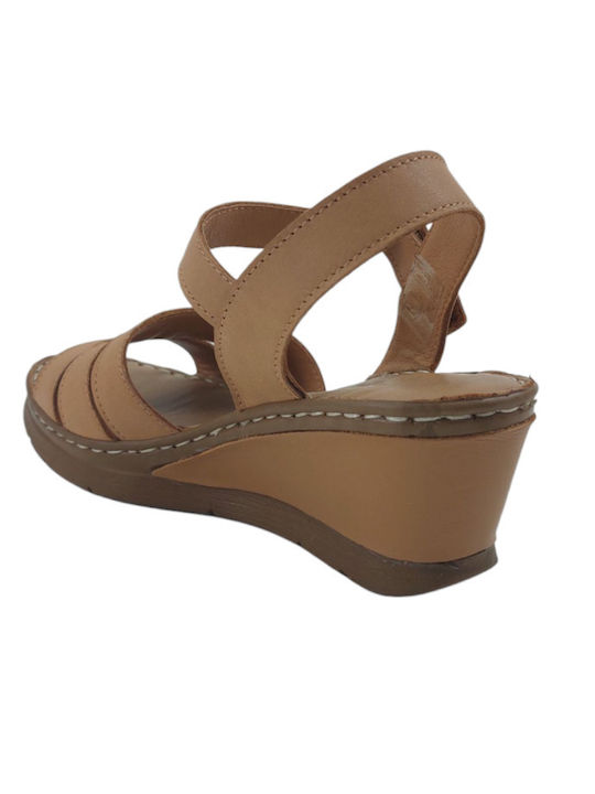 Damenplattformen Tabac Braun