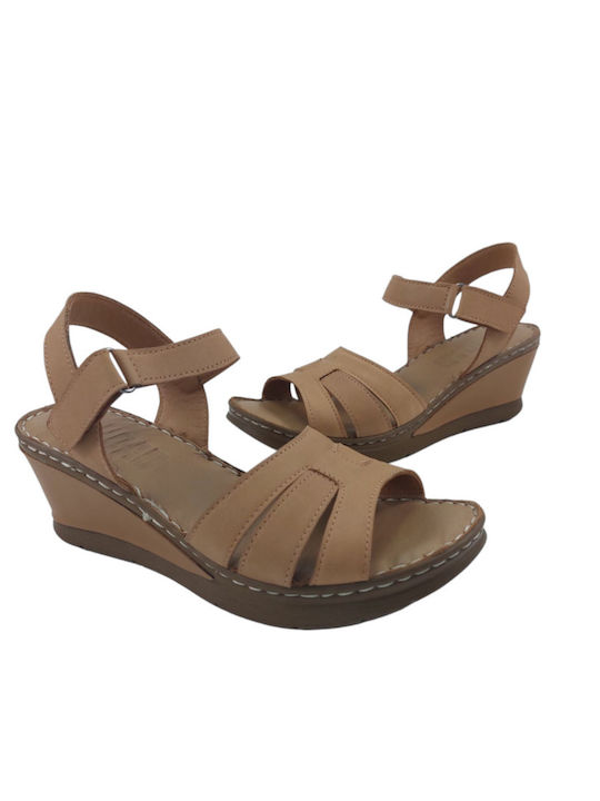 Damenplattformen Tabac Braun