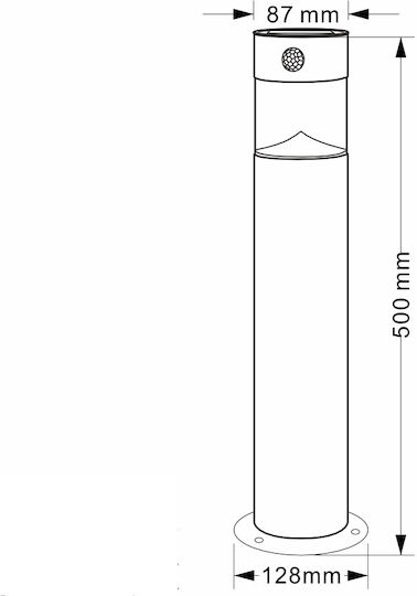 Lightex Solar Light Floor Column 1W 100lm Natural White 4000K with Motion Sensor and Photocell IP44