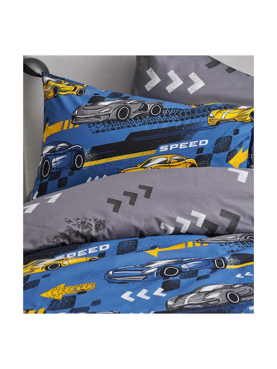 Vesta Home Kids Sheets Set Single Cotton Blue 170x260cm 3 Pieces