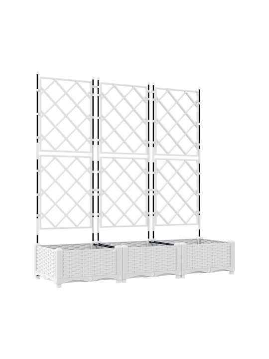 Γλάστρα Κήπου Πλέγμα 3 Τμχ Λευκή 120x40x125.5 Εκ Γλάστρα Κήπου Πλέγμα 3 Τμχ Λευκή 120x40x125.5 Εκ