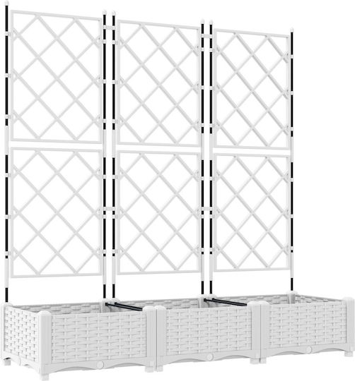 Γλάστρα Κήπου Πλέγμα 3 Τμχ Λευκή 120x40x125.5 Εκ