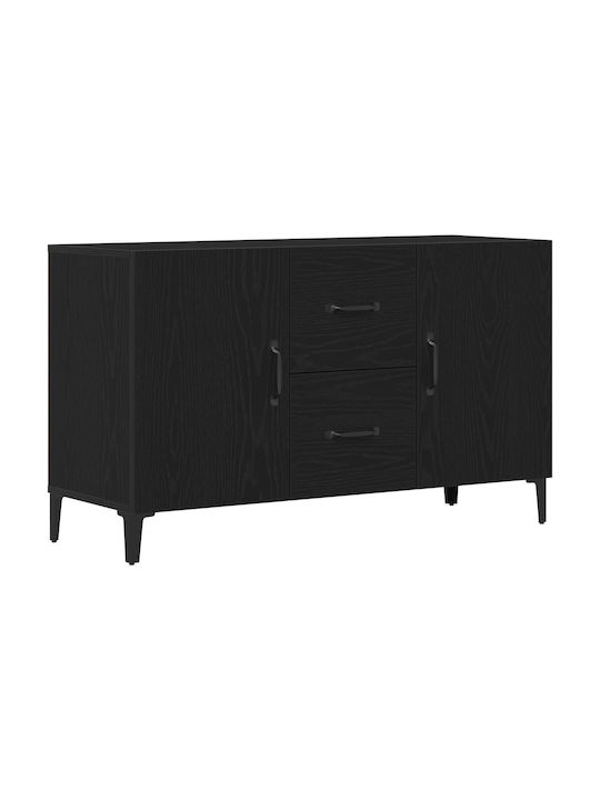 Sideboard Wooden with Drawers Black Oak 100x36x60cm