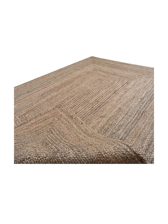 Handgefertigt Teppich Rechteckig Sommer aus Jute Grey