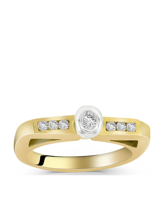 Antwnakakis Damen Ring mit Diamant aus Weißgold 18K