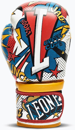 Leone Hero Kids Boxing Gloves made of Synthetic Leather for Match Multicolor