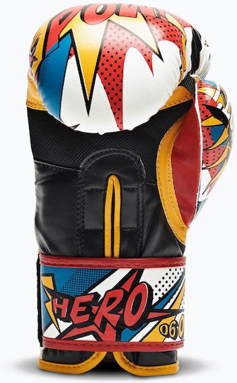 Leone Hero Kids Boxing Gloves made of Synthetic Leather for Match Multicolor